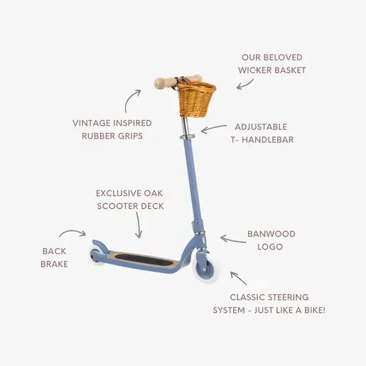 Banwood Maxi Romobil Trotinet - Blue + Pletena korpica