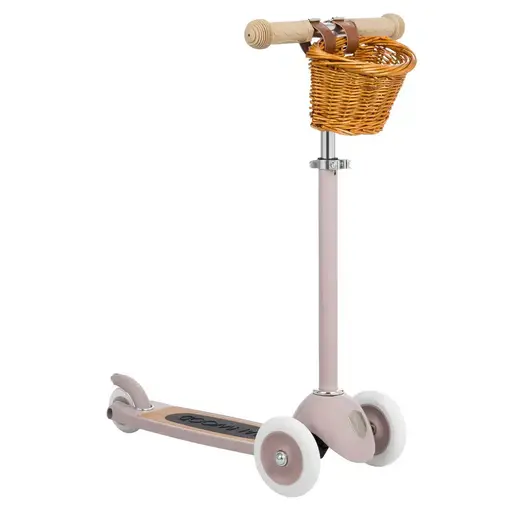 Banwood Romobil Trotinet - Dusty Pink + Pletena korpica