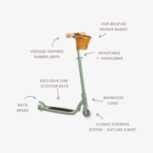 Banwood Maxi Romobil Trotinet - Forest + Pletena korpica