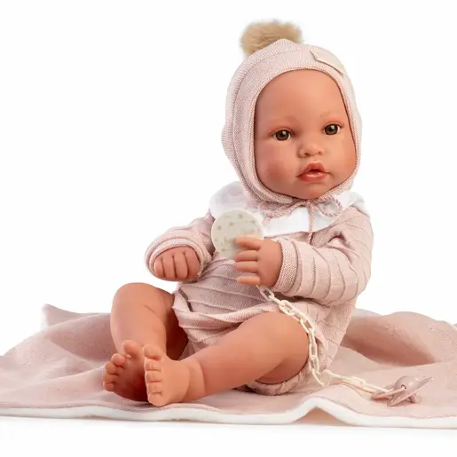 Antonio Juan lutka beba Erika s ružičastom dekicom 42 cm