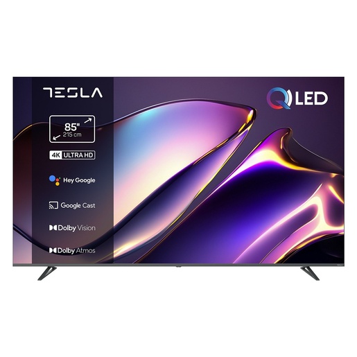 TESLA QLED televizor Q85E969GUS, 4K Ultra HD, Smart TV, Google TV, Crni