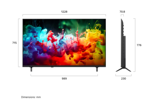 LG QNED televizor 55QNED70B3C, 4K Ultra HD, Smart TV, WebOS 25, α7 AI Processor 4K Gen9, ThinQ AI, Magični daljinski, Crni