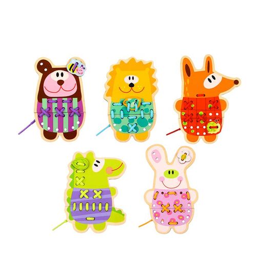 Tooky Toy drvena igračka Životinje na vezanje