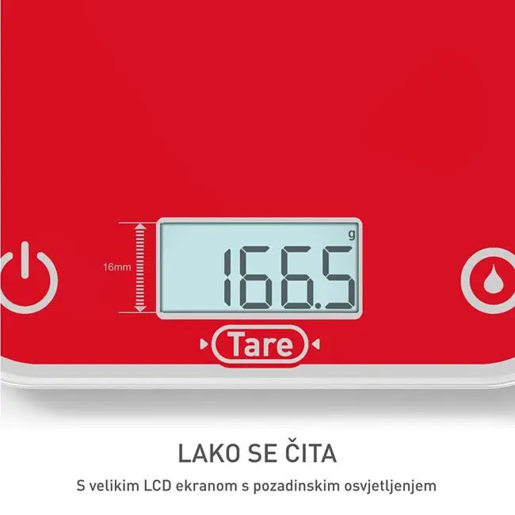 TEFAL kuhinjska vaga BC50U3V0 Optiss, do 5 kg, crvena