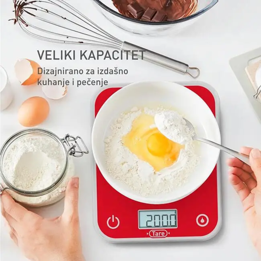 TEFAL kuhinjska vaga BC50U3V0 Optiss, do 5 kg, crvena