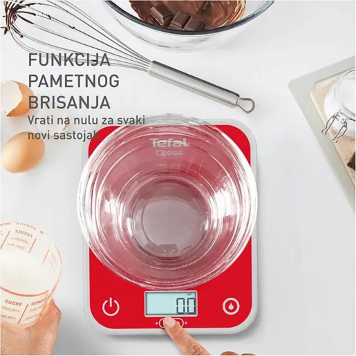 TEFAL kuhinjska vaga BC50U3V0 Optiss, do 5 kg, crvena