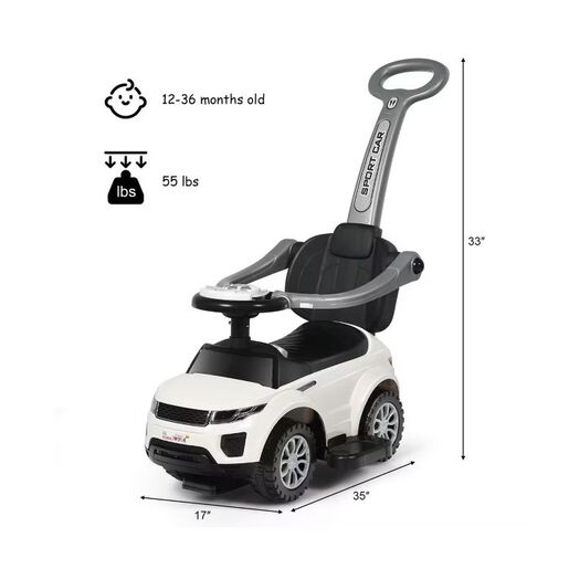Prince Toys dječija guralica-auto s krovićem, bijela
