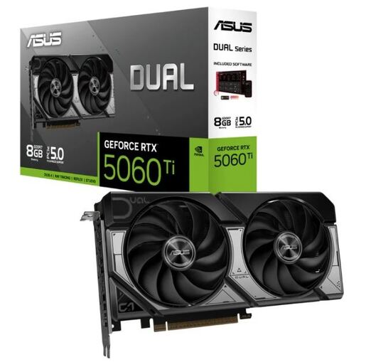 ASUS grafička kartica GeForce RTX 5060 Ti DUAL OC, 16GB GDDR7, 128-bit, 3x DisplayPort, HDMI