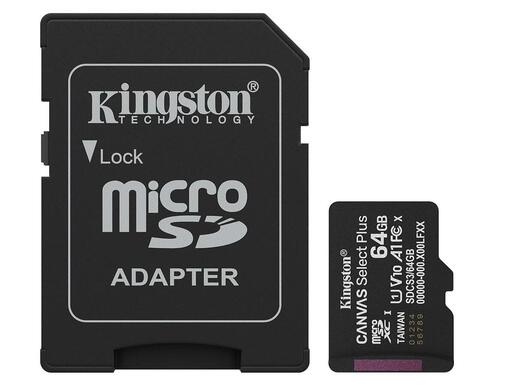 Kingston Canvas Select Plus microSDXC memorijska kartica 64GB + adapter, 100MB/s