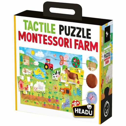HEADU Montessori Taktilne puzzle - Farma