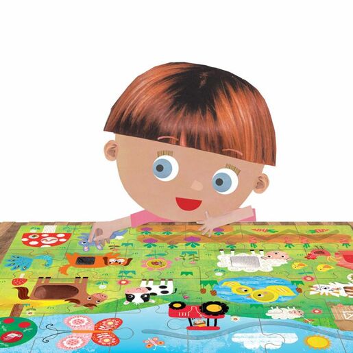 HEADU Montessori Taktilne puzzle - Farma
