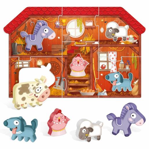 HEADU Montessori prve puzzle - farma