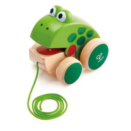 Hape drvena igračka Žaba na povlačenje