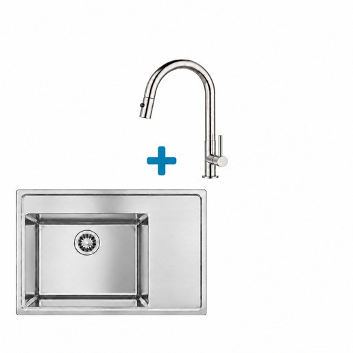 Alveus set: lijevi sudoper ONE 50 i česma Nova-PS – inox