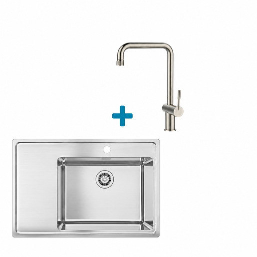 Alveus set: desni sudoper ONE 50 i česma Flora – inox