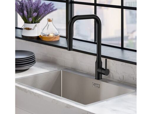 Alveus set: reverzibilni sudoper CADIT 40 Black Edition i česma Bloom-PS – crna