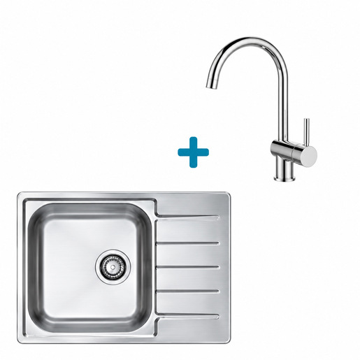 Alveus set: reverzibilni sudoper LINE 110 i česma Savannah – inox/krom