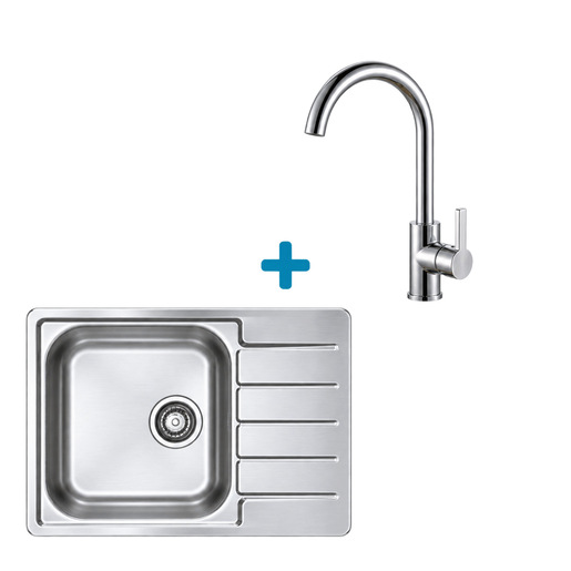 Alveus set: reverzibilni sudoper LINE 110 i česma Tonia – inox/krom