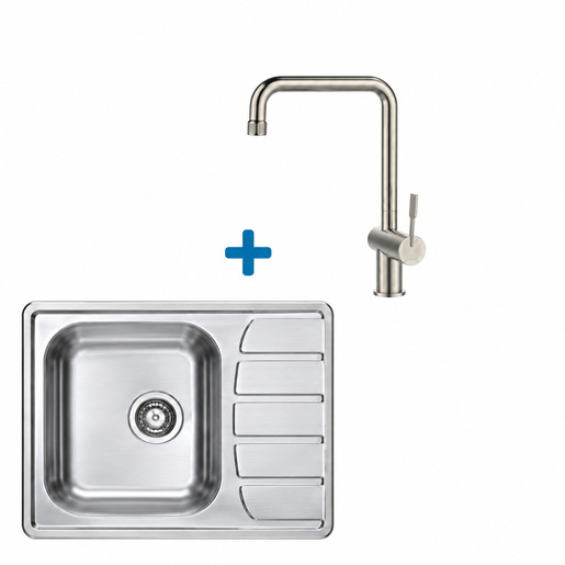 Alveus set: reverzibilni sudoper ZOOM MAXIM 10 i česma Flora – inox
