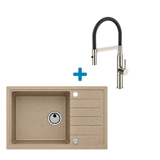 Alveus set: sudoper CADIT 100 i česma Mirage-PS – bež/inox