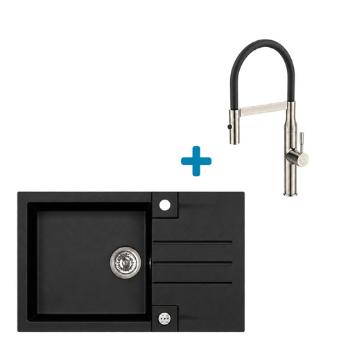 Alveus set: sudoper ROCK 130 i česma Mirage-PS – antracit/inox