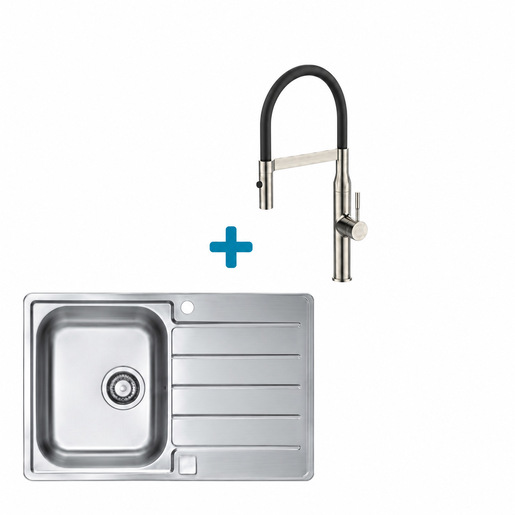 Alveus set: sudoper LINE MAX 80 i česma Mirage-PS – inox