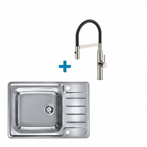 Alveus set: sudoper PRAKTIK 120 i česma Mirage-PS – inox