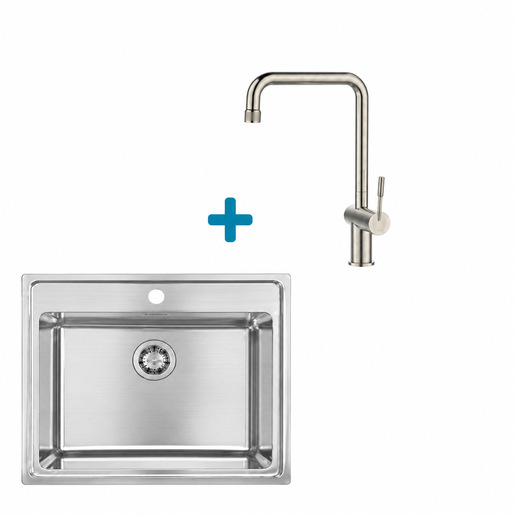 Alveus set: sudoper ONE 30 i česma Flora – inox