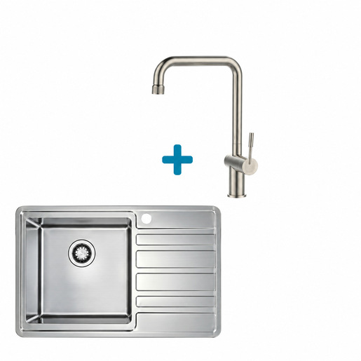 Alveus set: reverzibilni sudoper RANDO 30 i česma Flora – inox