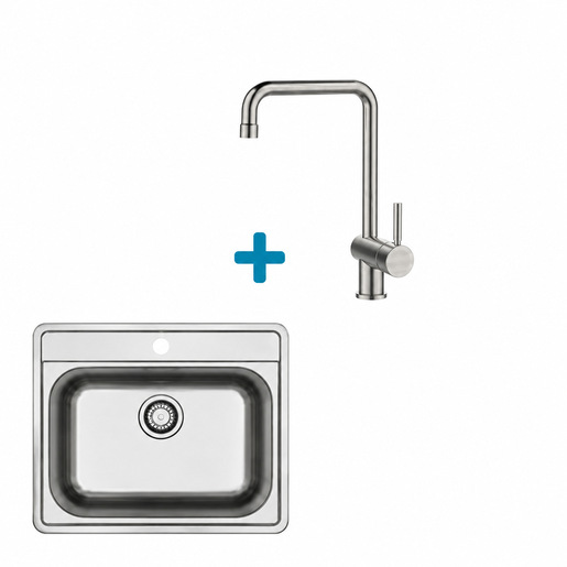 Alveus set: sudoper MORE 20 i česma Stella – inox