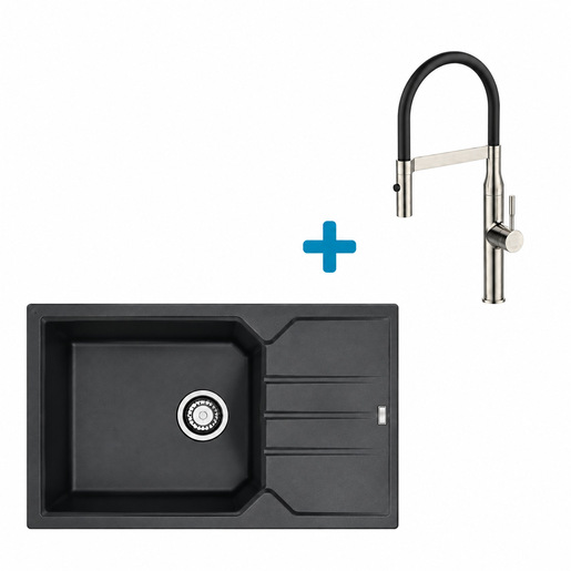 Alveus set: sudoper RECORD 40 i česma Mirage-PS – antracit/inox