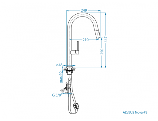 Alveus set: sudoper LINE MAX 80 i česma Nova-PS – inox