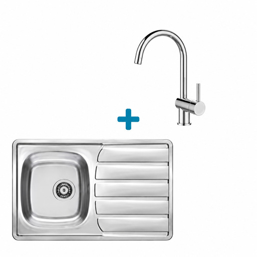 Alveus set: reverzibilni sudoper ZOOM 20 i česma Savannah – inox/krom