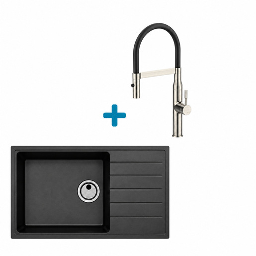 Alveus set: reverzibilni sudoper CADIT 40 i česma Mirage-PS – antracit/inox