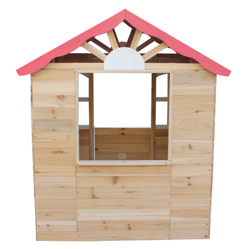 KINDER HOME Dječija drvena kućica za igru na otvorenom - za dvorište i baštu, 115×102×129 cm C996