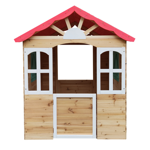 KINDER HOME Dječija drvena kućica za igru na otvorenom - za dvorište i baštu, 115×102×129 cm C996
