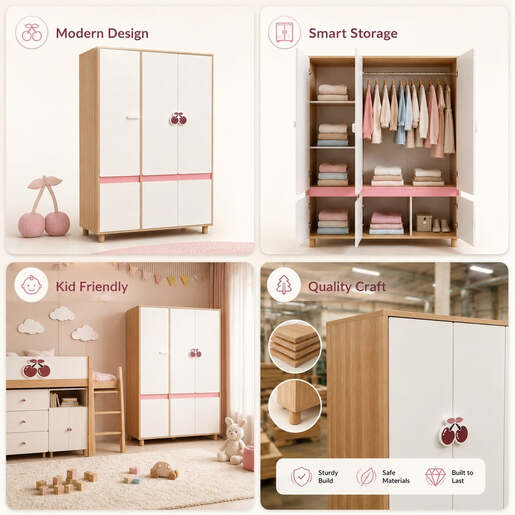 KINDER HOME Dječiji ormar Cherry, 120x60x180cm SRW-56