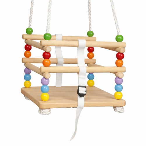 KINDER HOME Drvena ljuljačka za djecu do 25kg JXS-3025