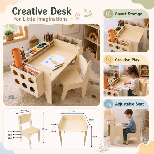 KINDER HOME Dječiji sto za crtanje i učenje Montessori AT-TC-2516