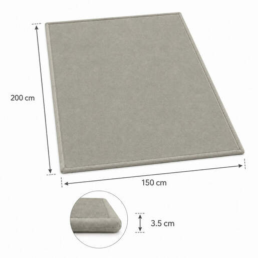 KINDER HOME LOLA dječiji tepih od memorijske pjene 150 × 200 × 3,5 cm, sivi GH-MM-01