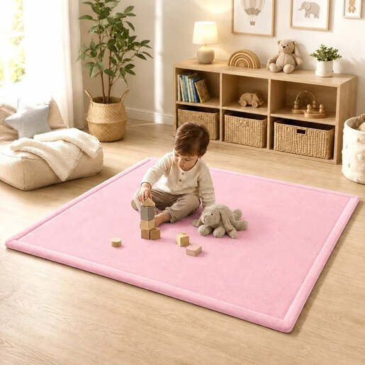 KINDER HOME LOLA dječiji tepih od memorijske pjene 150 × 200 × 3,5 cm, roza GH-MM-02