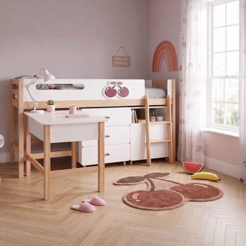 KINDER HOME Dječiji krevet Cherry sa policama i radnim stolom - 200x90cm SRK-57