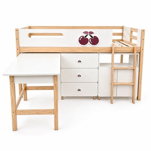 KINDER HOME Dječiji krevet Cherry sa policama i radnim stolom - 200x90cm SRK-57