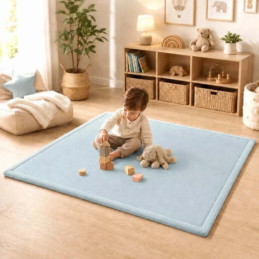 KINDER HOME LOLA dječiji tepih od memorijske pjene 150 × 200 × 3,5 cm, plavi GH-MM-03
