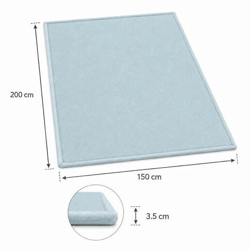 KINDER HOME LOLA dječiji tepih od memorijske pjene 150 × 200 × 3,5 cm, plavi GH-MM-03