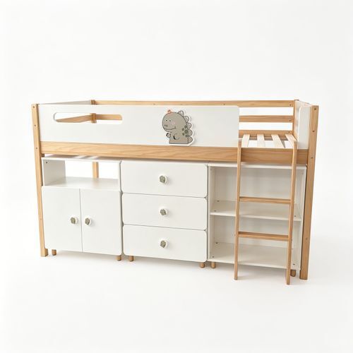 KINDER HOME Dječiji krevet Dino sa policama i ladicama za odlaganje - 200x90cm SRK-56
