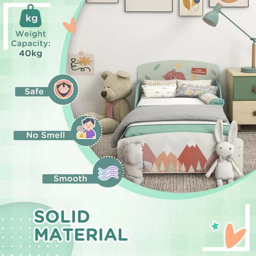 KINDER HOME dječiji drveni krevet ŠUMA 70 × 140 cm sa zaštitom od pada TF-6805