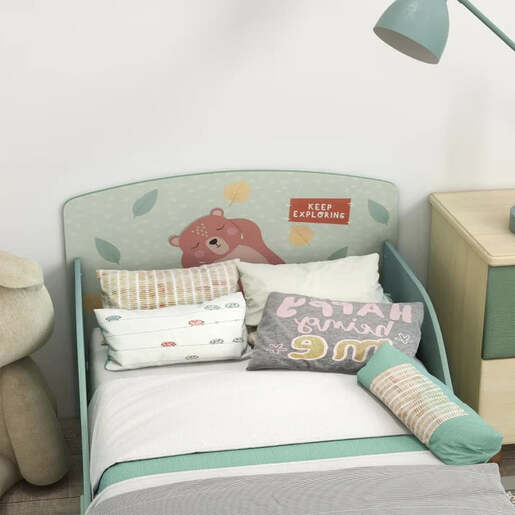 KINDER HOME dječiji drveni krevet ŠUMA 70 × 140 cm sa zaštitom od pada TF-6805