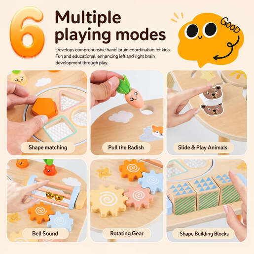 KINDER HOME dječiji aktivni Montessori stol 6 u 1 HL001