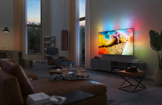Philips QD MiniLED televizor 75MLED950/12, 4K Ultra HD, Smart, Titan OS, VRR 144 Hz, P5 Perfect Picture Engine, HDR10+, Dolby Vision · Atmos, Ambilight, Game Mode, Metalni kromirani okvir